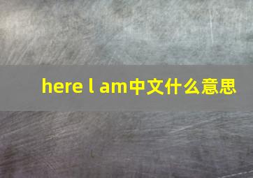 here l am中文什么意思